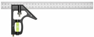 Столярный угольник с уровнем 300мм HOEGERT HT4M217 (Китай)