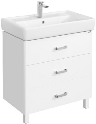 Тумба для умывальника Акватон Америна 80 М  1A169401AM010, белый и умывальник  Тигода 80 арт. 1WH302084 (Россия)