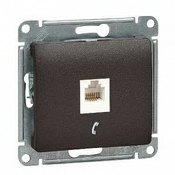 Розетка Glossa телефонная RJ11 (шоколад) (Россия)