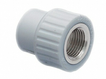 Муфта комбинированная ПП с внутр.резьбой d32*1" серая