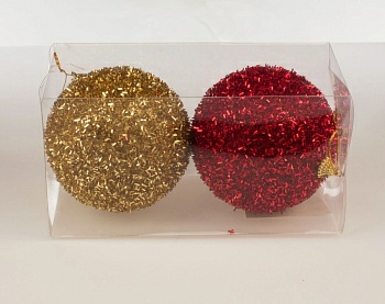 Набор новогодних шаров  10 см, 2 шт V5027 (Китай)
