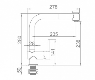 Смеситель для кухонной мойки Ledeme L6055 (Китай)