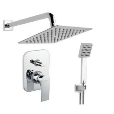Набор Algeo Square Set скрытого монтажа со смесителем и дождевым душем (Польша)