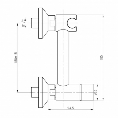 Смеситель для биде Gross Aqua BIDET EVO MATT BLACK GA012202MB с гигиеническим душем