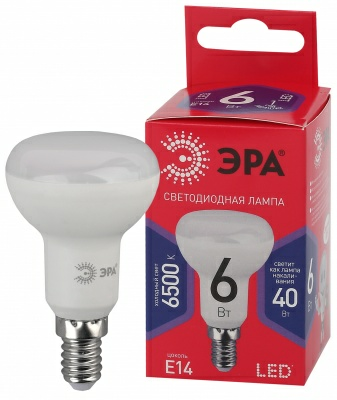 Лампа светодиодная ЭРА LED R50-6W-865-E14 R (Китай)