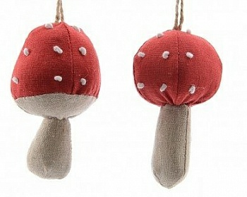 Украшение новогоднее "Гриб" (6х10 см) (Китай)