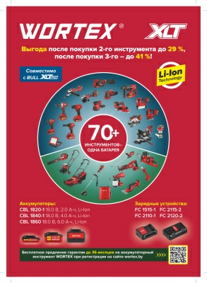 Аккумуляторная мини-пила WORTEX LX CEC 2518-1 в чемодане (Китай)