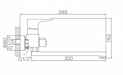 Смеситель для ванны Ledeme L2234 (Китай)