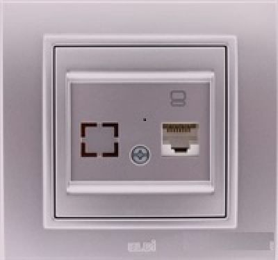 Розетка Zena модульная компьютерная САТ6 серый (Турция)