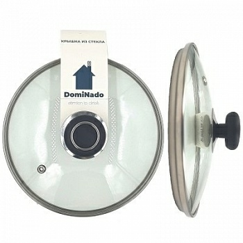 Крышка стеклянная с металлическим ободом и паровыпуском, круглая, DomiNado GP (Китай)