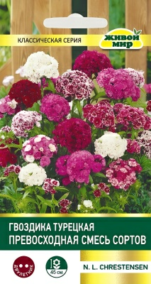 Гвоздика турецкая Превосходная махровая смесь N.L.Chrestensen 0,3г (Беларусь)
