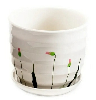 Горшок для цветов керамический с подставкой  TX18116 (Китай)