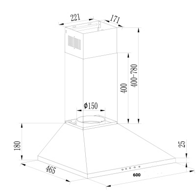 Вытяжка Cata V3-S600 BR (Китай)