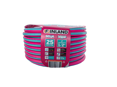 Шланг поливочный ТЭП 1/2", 25 м, 3-слойный, фуксия 2632 FINLAND SELVA (Россия)