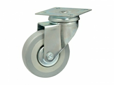 Опора колёсная d50 мм на площадке резиновая (Китай)