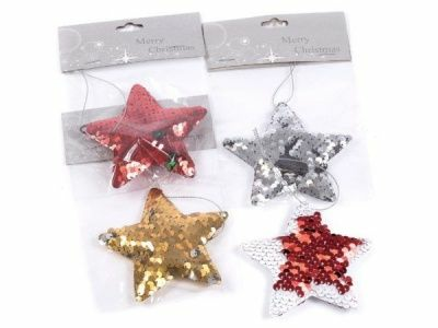 Украшение новогоднее текстильное "Звезда" 9*9 см (арт. NY13216, код 191666) (Китай)