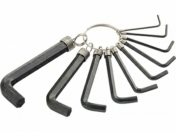 Набор ключей имбрусовых Sparta HEX 1.5-10мм 10 предметов оксидированные на кольце (Китай)