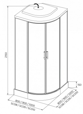 Душевая кабина Iva SC09CT 90х90х215 (Россия)