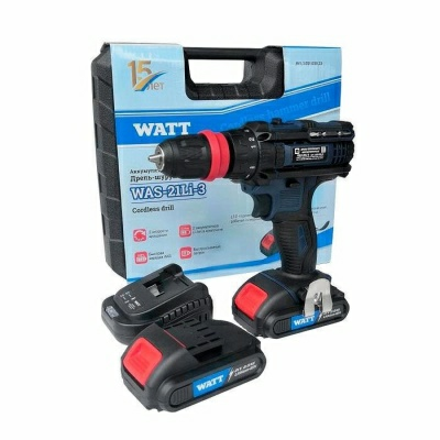 Аккумуляторная дрель-шуруповерт WATT WAS-21Li-3 (Китай)