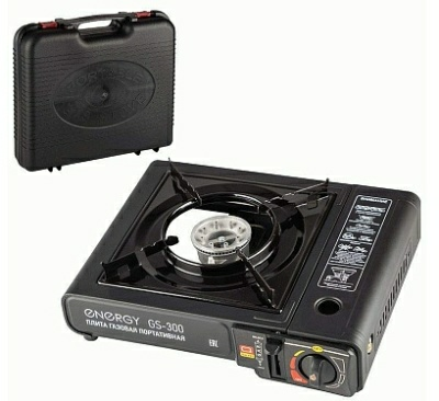 Плита настольная газовая портативная ENERGY GS-300 (2 типа подключения) (Россия)