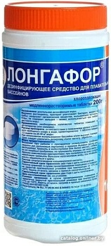 Лонгафор средство для бассейна дезинфицирующее таблетки по 200г банка 1кг (Россия)
