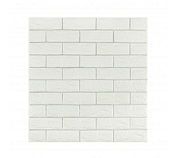 Панель самоклеящаяся ПВХ 70х77х5мм классический кирпич белый (Россия)