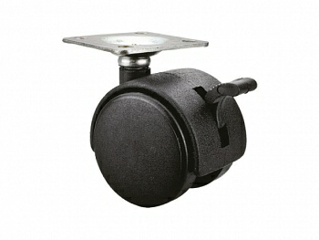 Опора колёсная d-50мм на площадке с фиксатором пластмасса STARFIX (Китай)