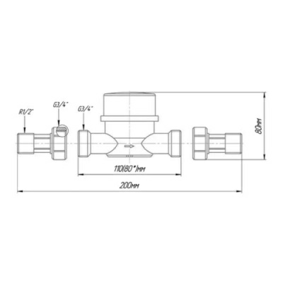 Счетчик горячей воды СВКМ-15 Г без комплекта присоединения, с гидроблоком К03(Россия)