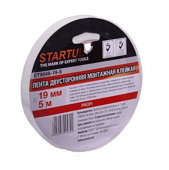 Лента двухсторонняя монтажная STARTUL PROFI 19мм/5м ST9048-19-5 (Китай) Лента двухсторонняя монтажная STARTUL PROFI 19мм/5м ST9048-19-5 (Китай)