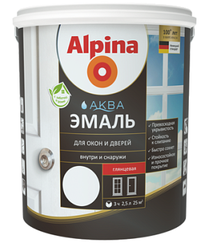 Эмаль для окон и дверей Alpina Аква акриловая глянцевая (Беларусь)  в Борисове