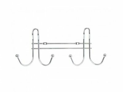 Вешалка гардеробная 2 крючка хромированная 30 см (Германия)