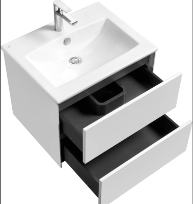 Набор тумба под умывальник Акватон Сохо 60 белый глянец + раковина Элина 60 (Россия)