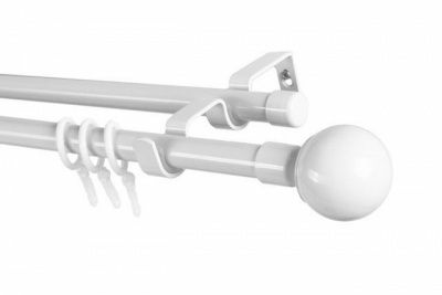 Карниз Лайт «Сфера» 19мм двухрядный 1,6м белый глянец