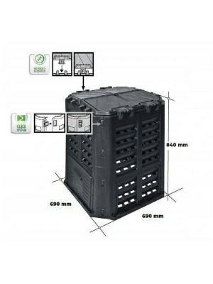 Компостер 360L czarny (Китай)
