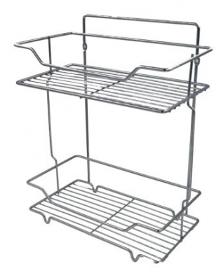 Полка комбинированная 2-х ярусная из стали с хромовым покрытием C5001L (Китай)