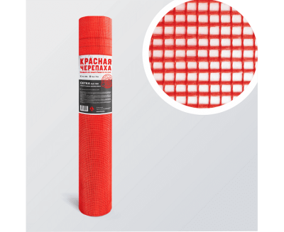 Стеклосетка штукатурная Красная черепаха ячейки 5х5 1х50м щелочестойкая Lihtar (Беларусь)