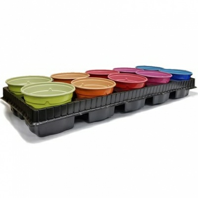 Набор для рассады v10 Rainbow 10 горшков 10.5*8 см.+ подставка (Россия)