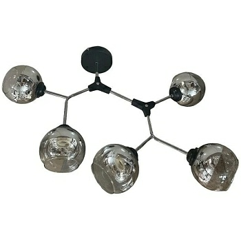 Светильник подвесной НПБ 04-5х60-121 Сфера 1427/5 черный хром (Беларусь)