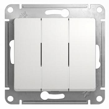 Выключатель GLOSSA 3-клавишный (белый) (Латвия)