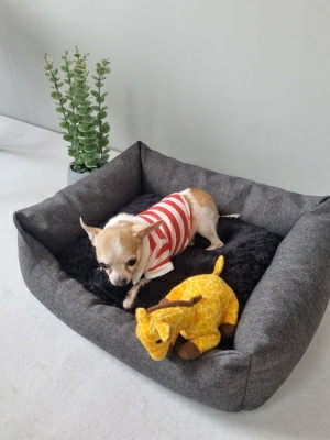 Лежанка для животных МАТЕХ PET  LUX 50х40х15 темно-серый, черный (Беларусь)