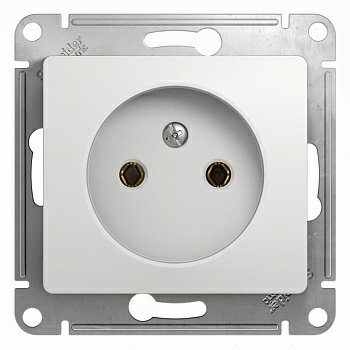 Розетка Glossa без заземления (белая) (Латвия)