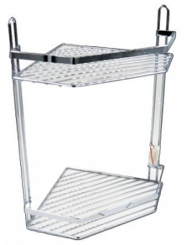 Полка комбинированная 2-х ярусная из стальной проволоки с хромовым покрытием C51172 (Китай)