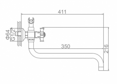 Смеситель для ванны Ledeme H11 L2611-2 (Россия)