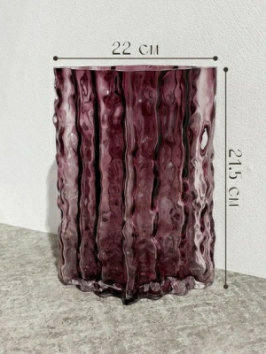 Ваза Art&Home Pink Flow 14х21,5 стекло JQY361 (Китай)