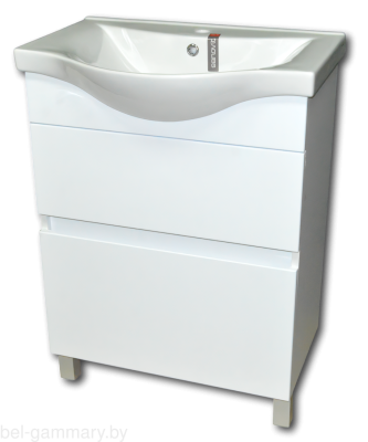 Тумба с умывальником Гамма Р25оФ8-У65 (белый) Альбатрос-10065 (Беларусь)