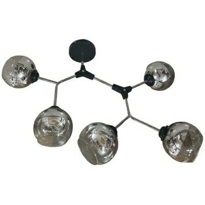 Светильник подвесной НПБ 04-5х60-121 Сфера 1427/5 черный хром (Беларусь)