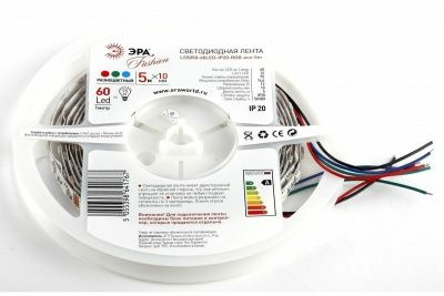 Лента светодиодная 641767 ЭРА LS5050-60LED-IP20-RGB-eco-5m