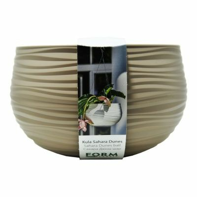 Горшок пластмассовый Сахара Дюны шар 30 см бежевый (Польша)