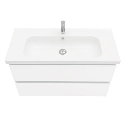 Тумба подвесная ELECTRA 100 под умывальник Creavit Ideal 100, УЛЬТРА белый глянец, LE-WCAB-100-101 (Беларусь)