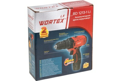 Дрель-шуруповерт аккумуляторная WORTEX LX BD 1213-1 (Китай)